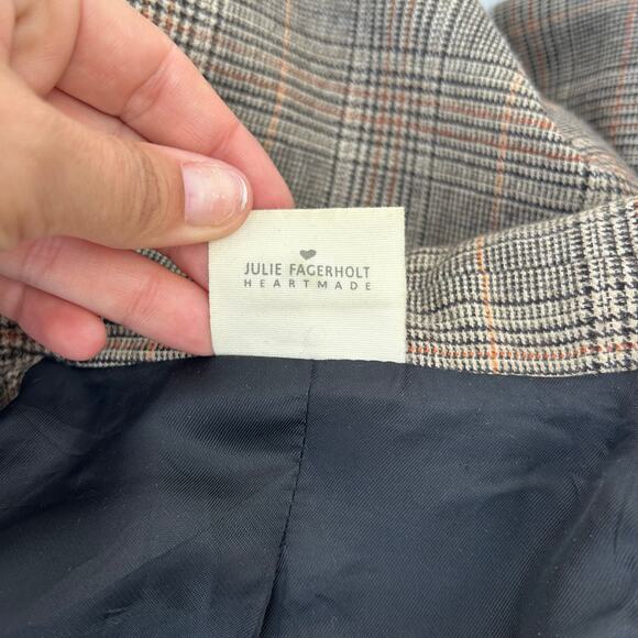 Julie Fagerholt Heartmade Blazer Glen Plaid Check Wool 4 Scandi Jacket 36 - Picture 2 of 10